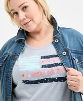 Style & Co Plus Size Printed Graphic T-Shirt, Exclusively at Macy's