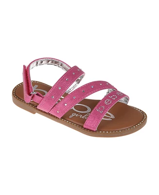 Bebe Little Girls Flat with Rhinestone and Ornamentation Sandals