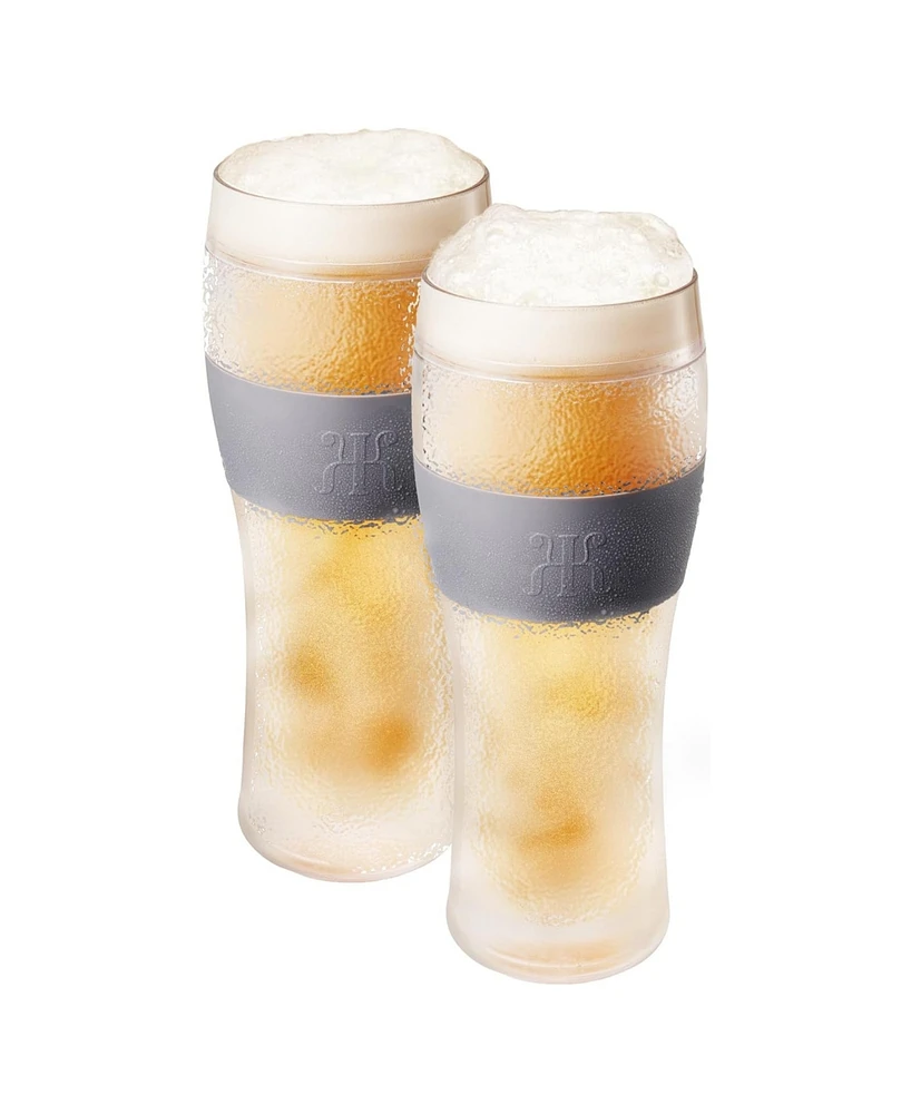The Wine Savant Khen Freezable Pint Beer Glasses, Set of 2