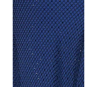 Betsy & Adam Women's V-Neck Rhinestone-Mesh Long Bodycon Dress