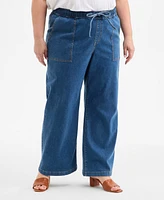 Style & Co Plus High-Rise Wide-Leg Jeans, Exclusively at Macy's