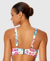 Anne Cole Women's Watercolor Paisley Shirred Bikini Top