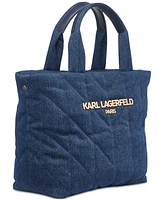 Karl Lagerfeld Paris Voyage Medium Quilted Denim Tote
