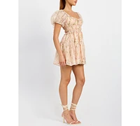 En Saison Women's Kimberly Shirred Mini Dress