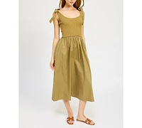 En Saison Women's Wren Mixed-Media Midi Dress