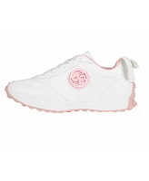 Bebe Little Girls with Medallion and Double Layer Bow at Back Jogger Sneakers