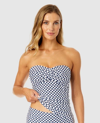 Anne Cole Women's Neo Geo Twist-Front Bandeau Tankini Top