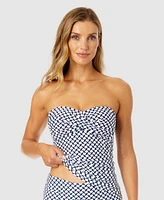 Anne Cole Women's Neo Geo Twist-Front Bandeau Tankini Top