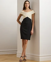 Lauren Ralph Women's Two-Tone Off-the-Shoulder Cocktail Dress