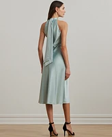 Lauren Ralph Women's Satin Charmeuse Halter Cocktail Dress