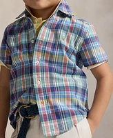 Polo Ralph Lauren Toddler and Little Boys Plaid Oxford Short-Sleeve Shirt