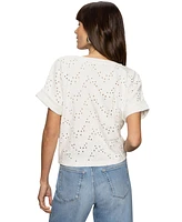 Sanctuary Women's Cotton All Day Eyelet Tie-Front Tee