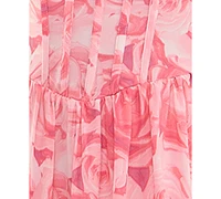 Crystal Doll Juniors' Tie-Shoulder Tiered Chiffon Maxi Dress