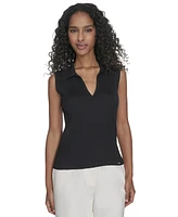 Calvin Klein Women's Johnny-Collar Sleeveless Sweater