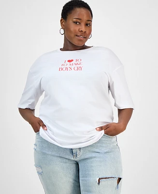 Rebellious One Trendy Plus Cherry Graphic T-Shirt