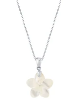 Mother-of-Pearl (18mm) Flower 18" Pendant Necklace in Sterling Silver