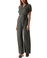 Guess Women's Nalini Button-Front Belted Jumpsuit