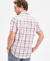Club Room Men's Hall Short Sleeved Plaid Button-Down Shirt, Exclusively at Macy's