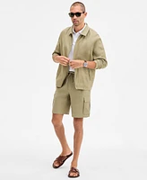 Club Room Men's Linen Zip-Front Bomber Jacket, Exclusively at Macy's