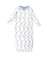 Touched by Nature Baby Boys Organic Cotton Long-Sleeve Gowns 3pk, Whale, 0-6 Months