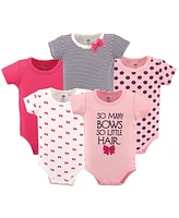 Hudson Baby Big Girls Plus Cotton Bodysuits 5pk, So Many Bows, 18-24 Months