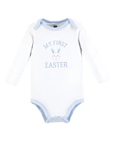 Hudson Baby Boys Cotton Long-Sleeve Bodysuits First Valentine Easter, 6-9 Months