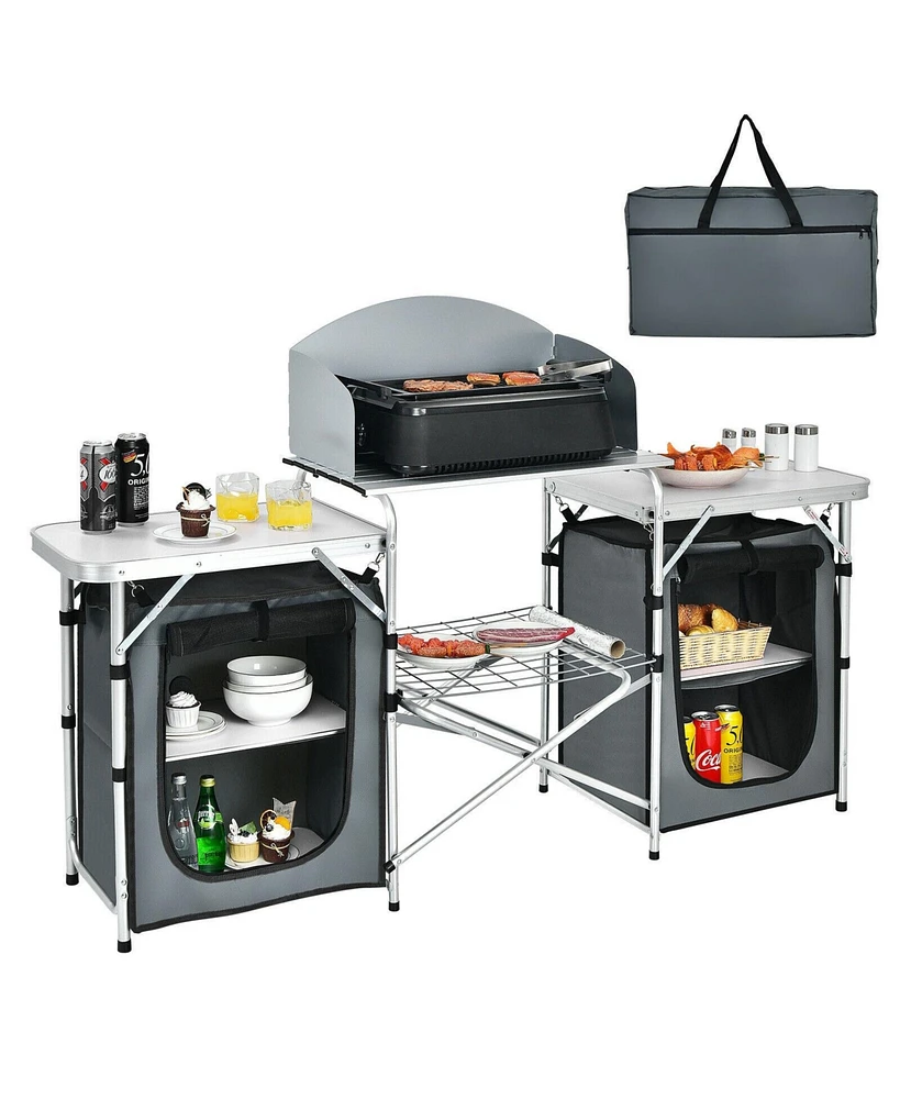 Folding Camping Table with Storage Organizer