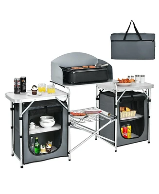 Folding Camping Table with Storage Organizer