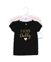 Hudson Baby Girls Short Sleeve T-Shirts Daddy, 18-24 Months