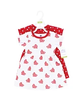 Hudson Baby Girls Cotton Dresses, Valentine Hearts, 9-12 Months