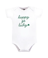 Hudson Baby Boys Cotton Bodysuits, Mommys Lucky Charm, 9-12 Months