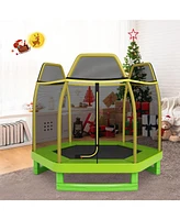 7 Ft Trampoline for Kids, Heavy Duty Steel Frame Small Mini Toddler Trampoline, Great Gifts for Boys Girls, Outdoor Indoor Kids Trampoline with Net, f