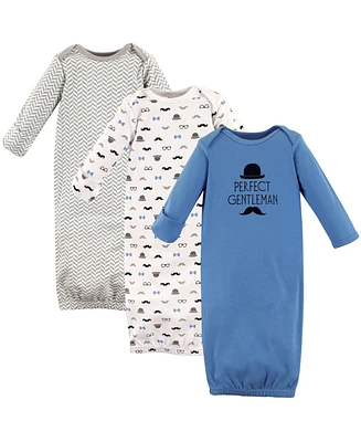 Hudson Baby Boys Hudson Cotton Gowns, Perfect Gentlemen, Preemie/Newborn