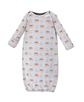 Luvable Friends Baby Boys Cotton Gowns, Wild and Free, Preemie-Newborn