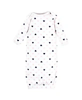 Hudson Baby Baby Girls Hudson Cotton Gowns Mommy Pink Navy