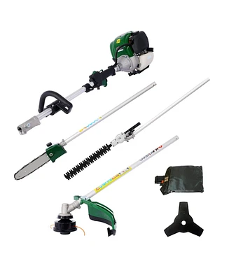 4 in 1 Multi-Functional Trimming Tool, 38CC 4 stroke Garden Tool System with Gas Pole Saw, Hedge Trimmer, Grass Trimmer, and Brush Cutter Epa Complian