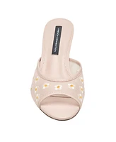 French Connection Nancy Mesh Embroidered Kitten Heel