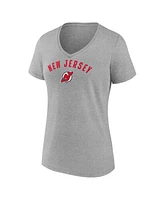 Fanatics Women's Gray New Jersey Devils V-Neck T-Shirt