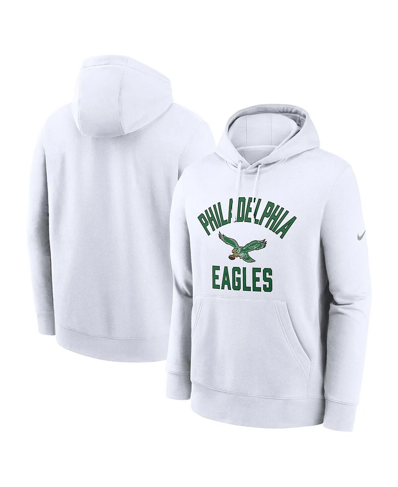 Nike Men's White Philadelphia Eagles Club Pullover Hoodie