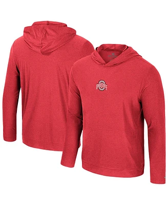 Colosseum Men's Scarlet Ohio State Buckeyes Long Sleeve Hooded T-Shirt