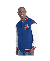 G-iii Sports by Carl Banks Men's Royal Chicago Cubs Recruit Commemorative Full-Snap Varsity Jacket