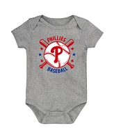 Outerstuff Baby Boys and Girls Blue Philadelphia Phillies Batter Up Bodysuit, Set of 3