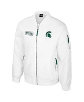 Colosseum Men's Michigan State Spartans White Rabbit Full-Zip Bomber Jacket