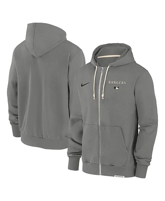 Nike Men's Charcoal Texas Rangers Authentic Collection Travel Performance Full-Zip Hoodie