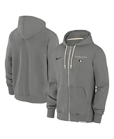 Nike Men's Charcoal Texas Rangers Authentic Collection Travel Performance Full-Zip Hoodie