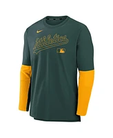 Nike Men's Green/Gold Athletics Authentic Collection Lightweight Player Tri-Blend Performance Pullover Sweatshirt