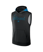 Nike Men's Black Miami Marlins Authentic Collection Performance Sleeveless Pullover Hoodie