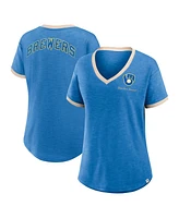 Fanatics Women's Royal Milwaukee Brewers Binge Worthy Stadium Slub V-Neck T-Shirt