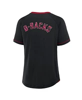 Fanatics Women's Black Arizona Diamondbacks League Diva Star Raglan V-Neck Top