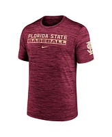Nike Men's Garnet Florida State Seminoles Velocity Baseball Wordmark Stack Performance T-Shirt